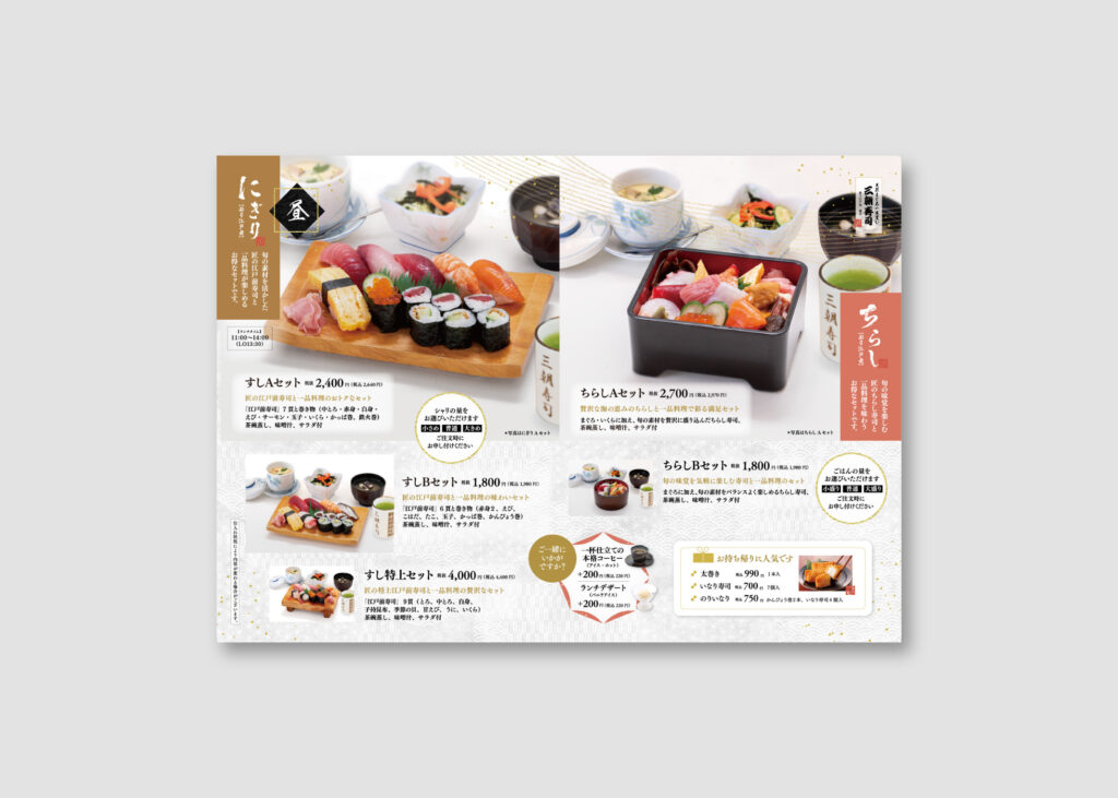 三朝寿司　ランチメニュー